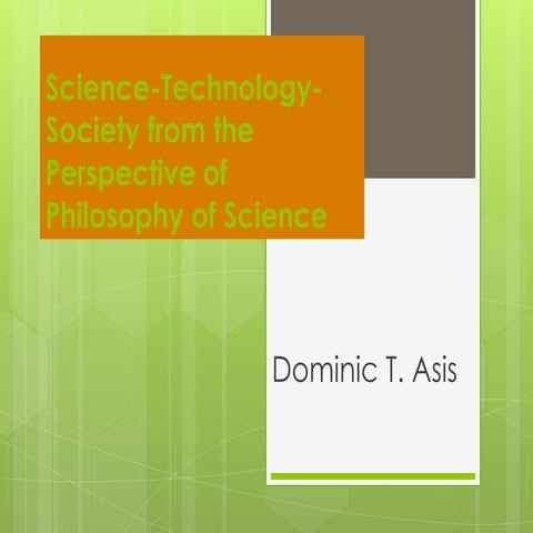 Science technology-society from the perspective of philosophy of science