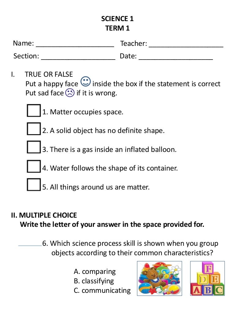 science1 worksheet