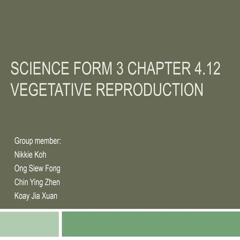 Asexual reproduction in Plants - Science Grade 4 | PPTX