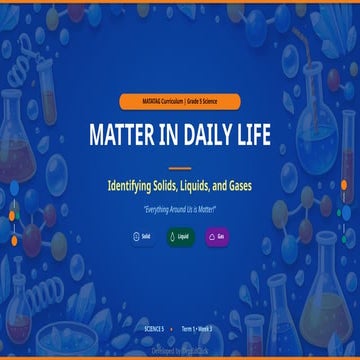 Comprehensive Grade 5 Science Curriculum on Matter: Solids, Liquids ...