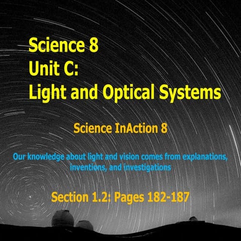 Science8 Unit C Lightand Optics Section1 Lesson2 Optical Devices