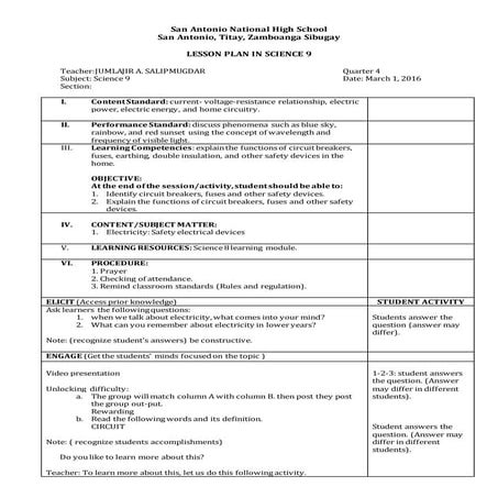 Science 9 lesson plan UAM: Vertical and Horizontal