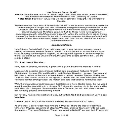 Has Science Buried God?