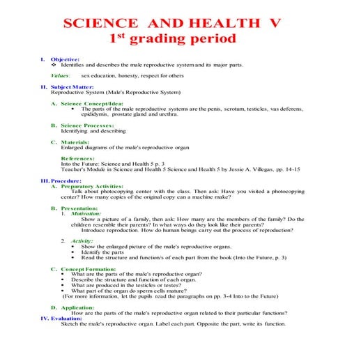 Science  and health  v 1st  4th grading