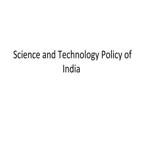 Science and technology policy of india