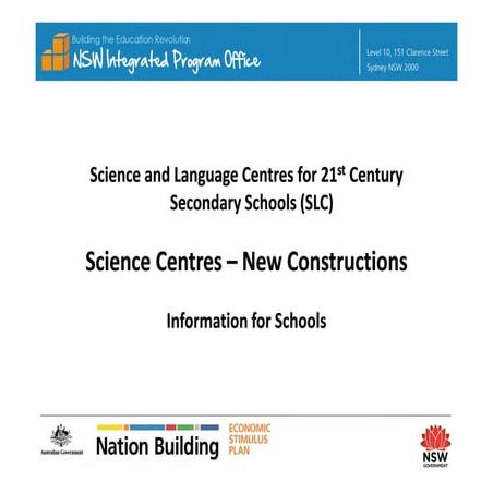 Science Centre ‘New Constructions’ Presentation