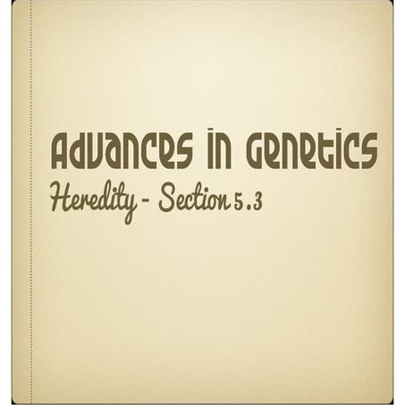 Advances in Genetics (5.3) | PDF