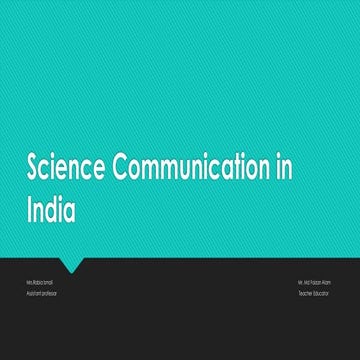 Science communication in india | PDF