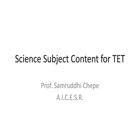 Science content for CTET