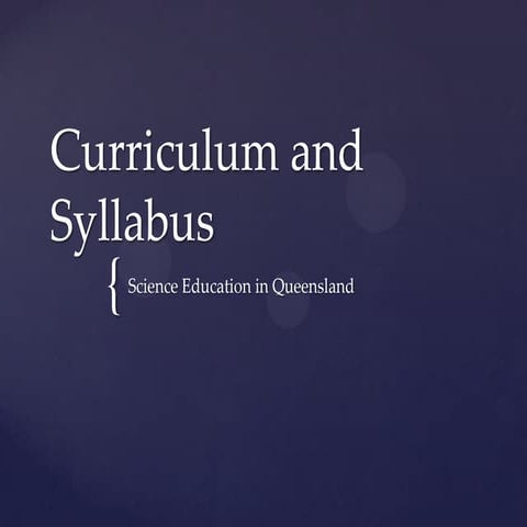 Science curriculum and syllabus