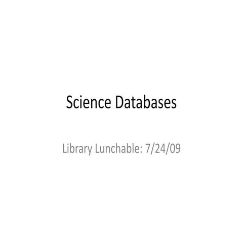 Science Databases