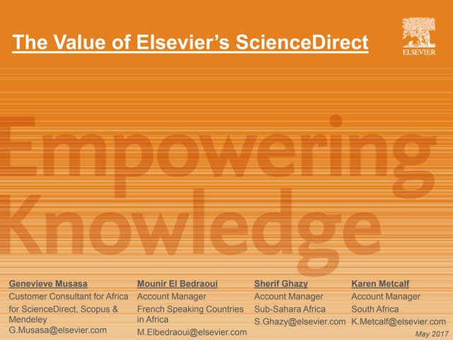 The Value of Elsevier’s ScienceDirect