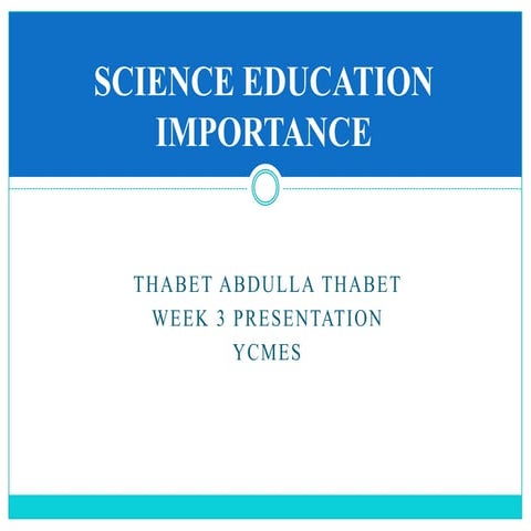 Science education importance