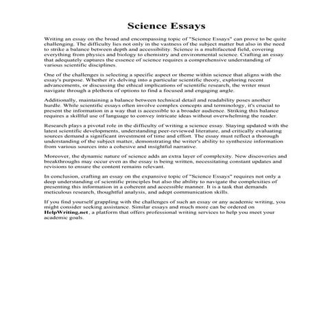 Science Essays