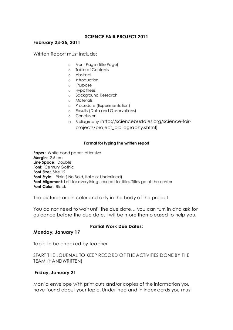 science projects reports sample under fontanacountryinn com science projects reports sample