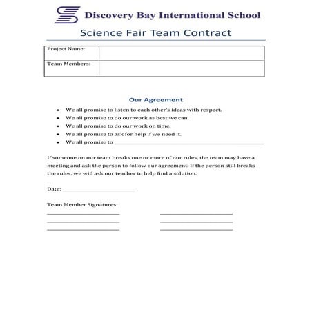 Science fair team contract 