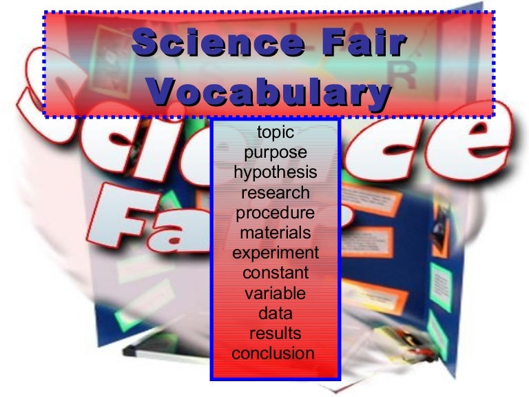 Science Fair Vocabulary