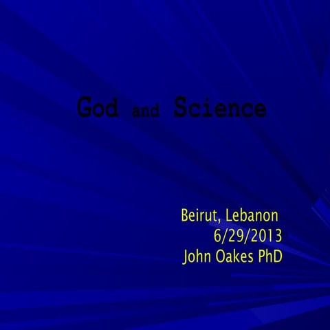 New Power Point on God Science and Miracles