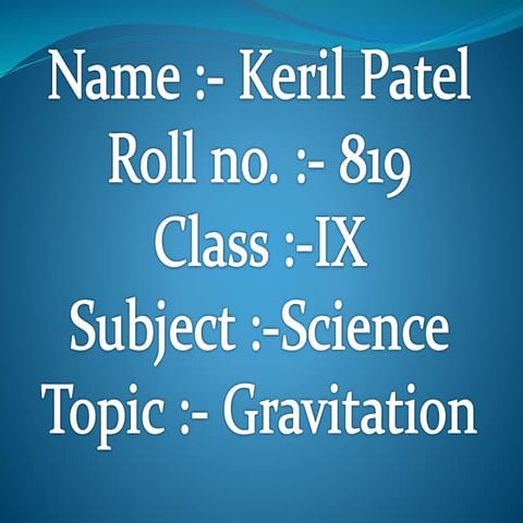 Science gravitation for class 9th