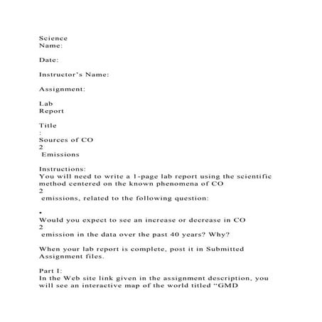 ScienceNameDateInstructor’s NameAssignment Lab.docx