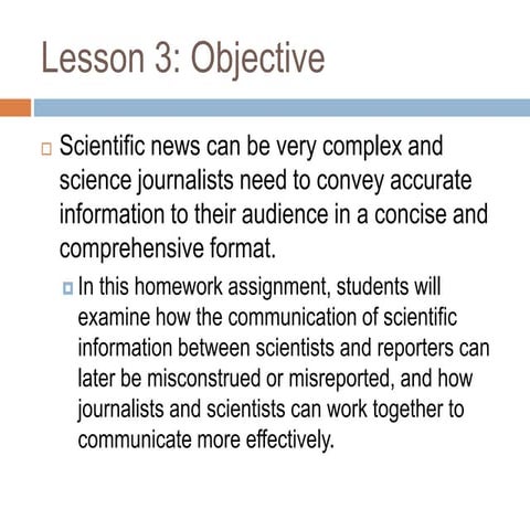 Science news lesson module 3