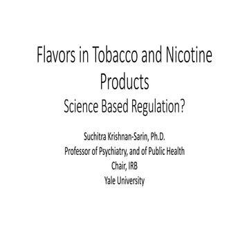 Science of Flavors in Tobacco Products Sept 2023