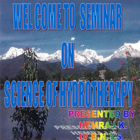 Science of hydrotherapy