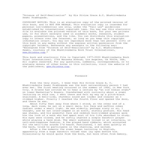 Science of self-realization