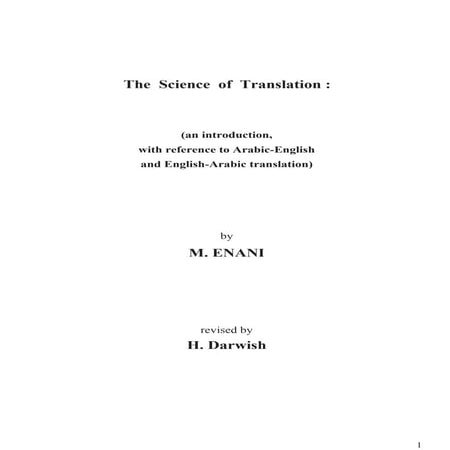Science of translation - dr. enani