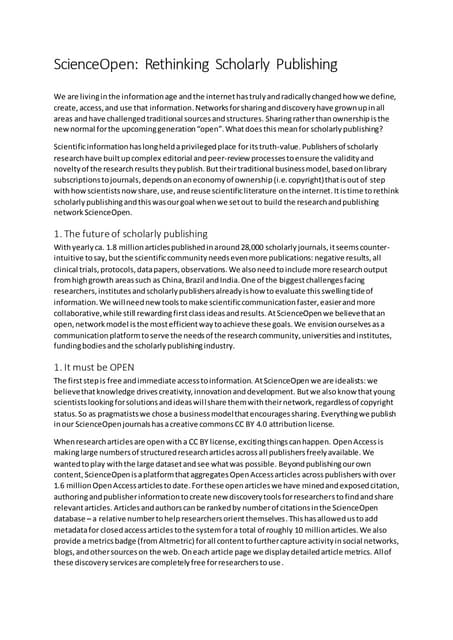 ScienceOpen article for the Shanghai Publishing Conference August 2015