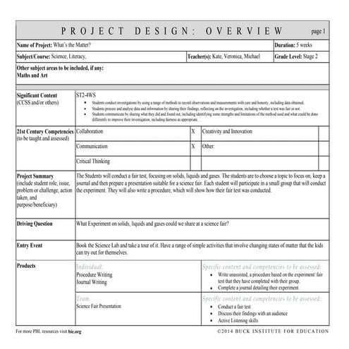 What's the Matter Science Project