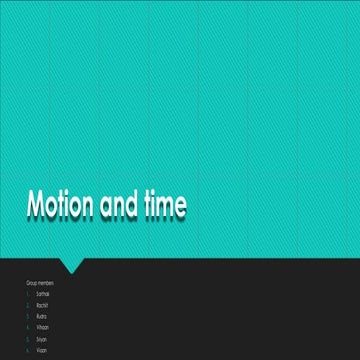 Motion And Time | PDF