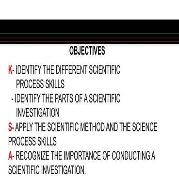 Scienceprocesses and scientific method