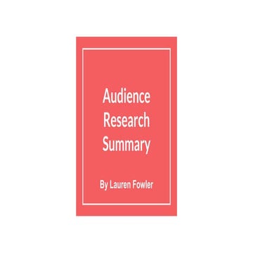 Target Audience Summary