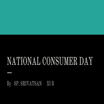 NATIONAL CONSUMER DAY