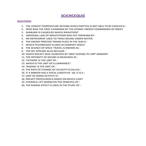 Science quiz new microsoft word document