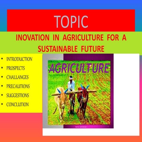 inovation in agriculture for a sustainable future