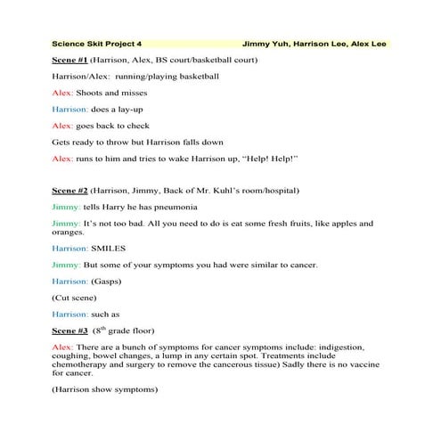 Science skit script 2
