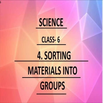 Science sorting materials..