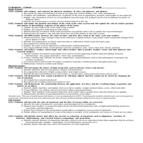 Science standards 4th grade content | PDF