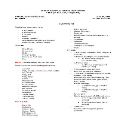 Science (surivival kit)