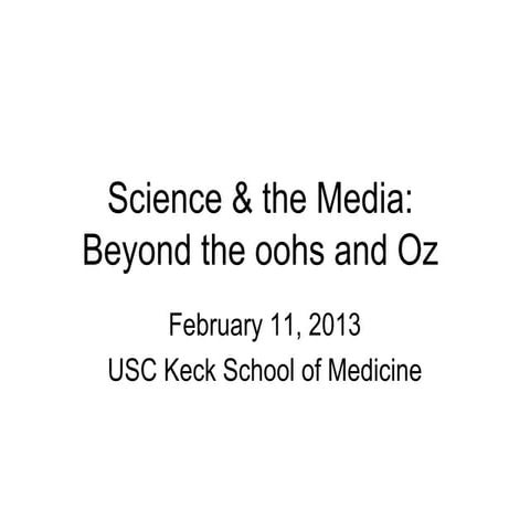 Science and the Media