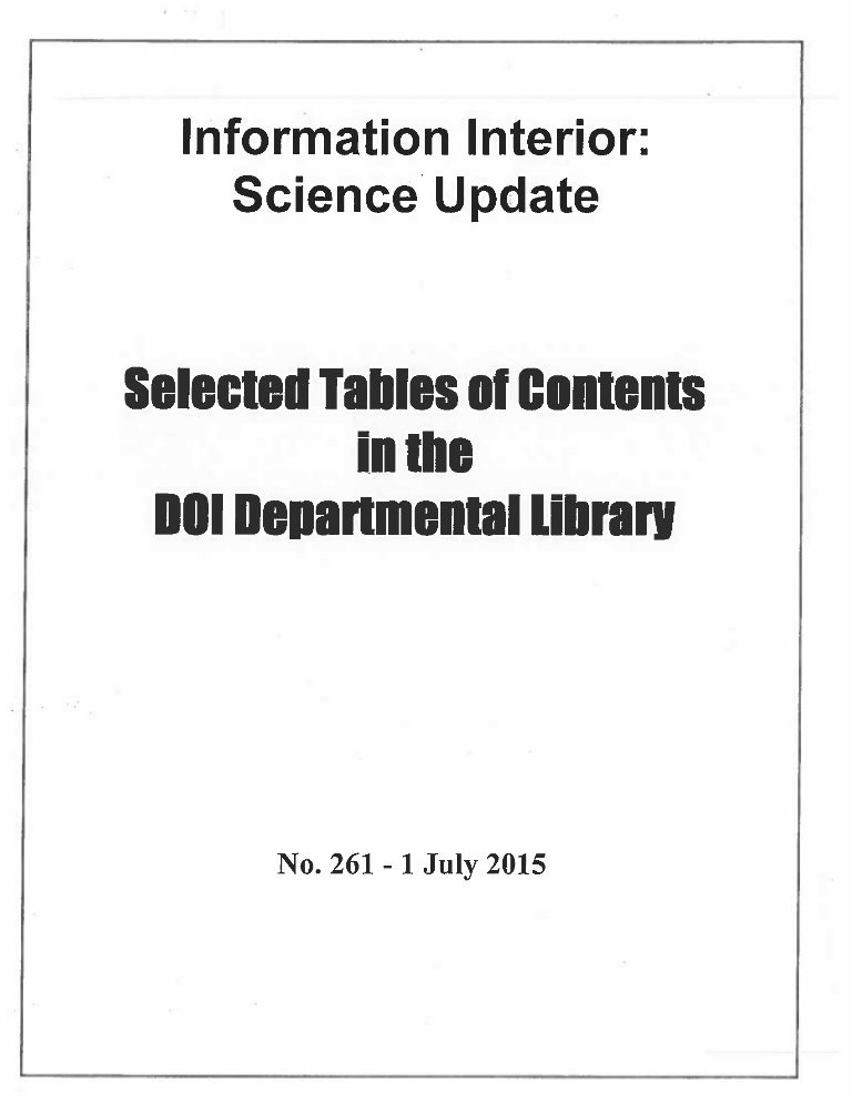 Science Update No 261 July 15