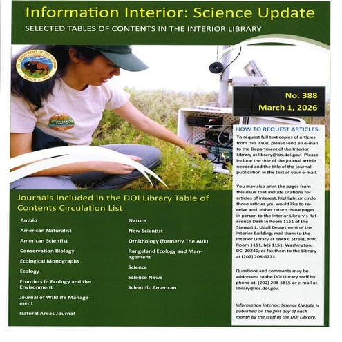 DOI Library Science Update - No 388 - March 2026 | PDF