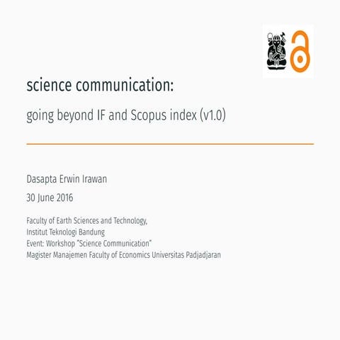 Science Communication (Dep. Manajemen dan Bisnis FEB Unpad)