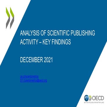 Analysis of scientific publishing activity: Key findings, December 2021