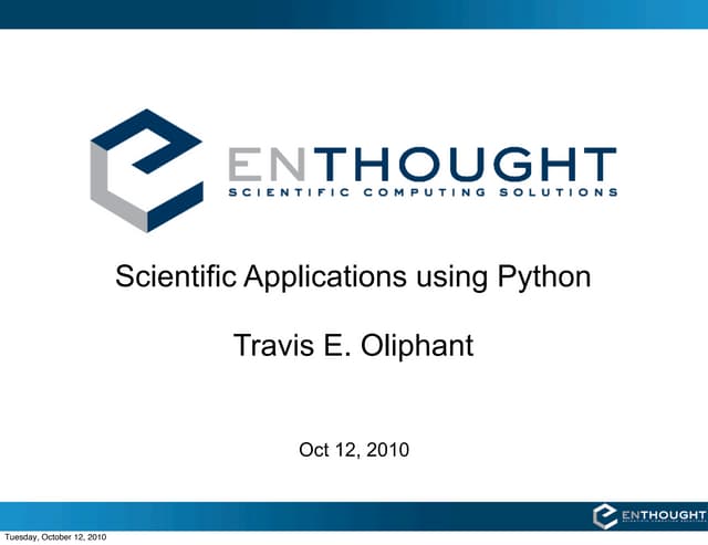 Scientific Applications with Python