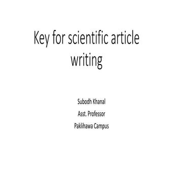 Things to consider while writing scientific article