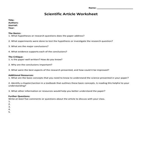 Scientific article worksheet[1]