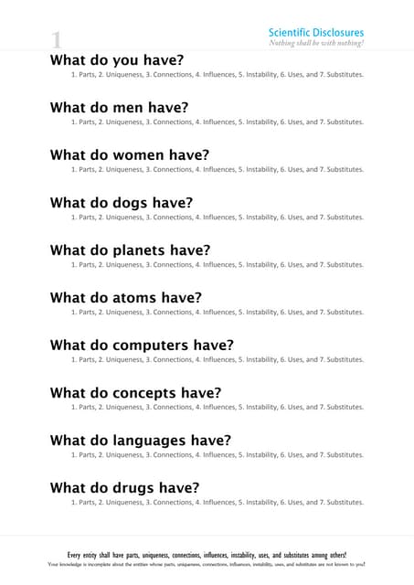 Scientific disclosures